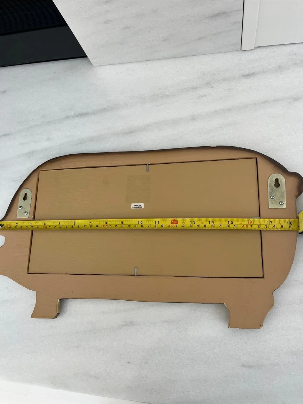 Painted Beige Pig Mirror Farmhouse Decor